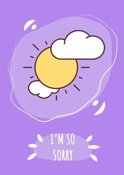 I am so sorry greeting card with color icon element