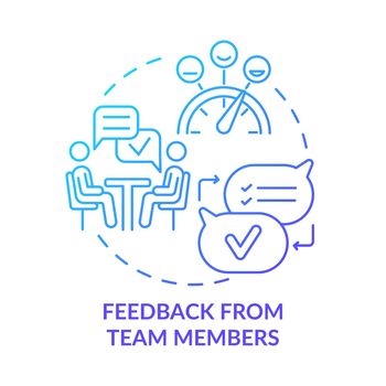 Feedback from team members blue gradient concept icon