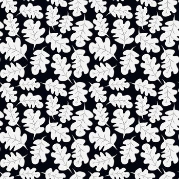 Seamless pattern on a square background - oak leaves - abstraction, surreal. Design element. Graphics, minimalism