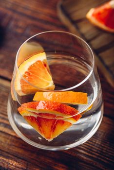 Detox water with blood oranges