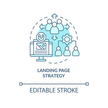 Landing page strategy turquoise concept icon