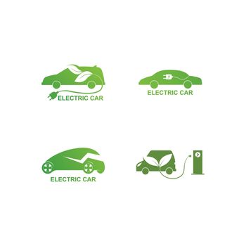 Electric car green car Vector illustration 