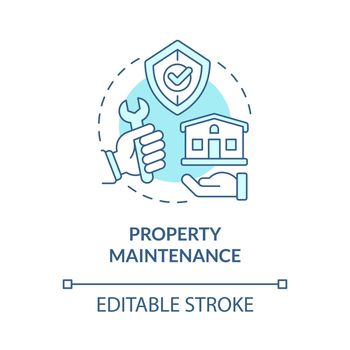 Property maintenance turquoise concept icon