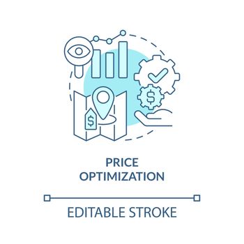 Price optimization turquoise concept icon