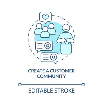 Create customer community turquoise concept icon