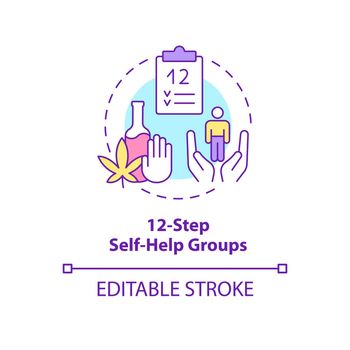 Twelve step self help groups concept icon