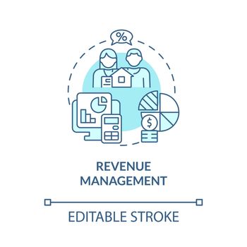 Revenue management turquoise concept icon