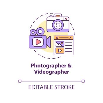 Photographer and videographer concept icon