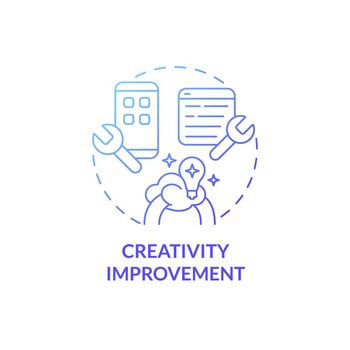 Creativity improvement blue gradient concept icon