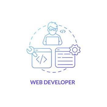Web developer blue gradient concept icon