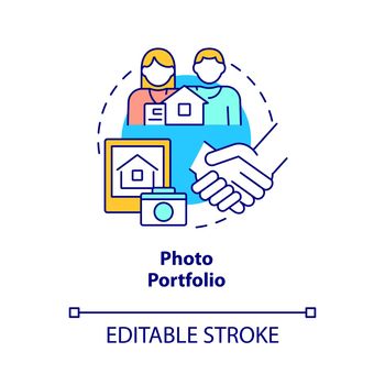 Photo portfolio concept icon