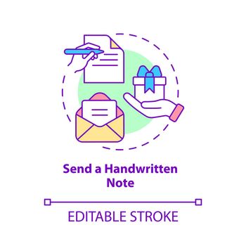 Send handwritten note concept icon