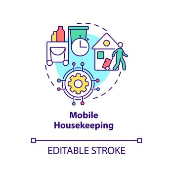 Mobile housekeeping concept icon