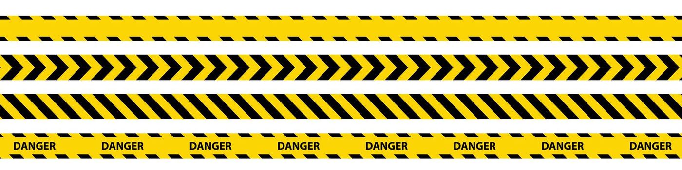 Warning stripes road sign set