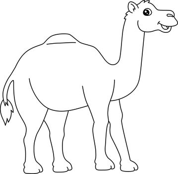 Dromedary Coloring Page Isolated for Kids
