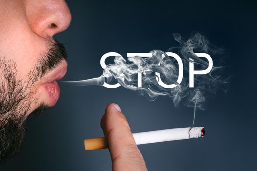 Stop smoking or quit smoking cigarette. No smoking