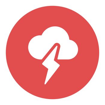 Cloud with lightning glyph icon. Weather sign