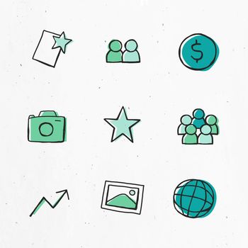 Green icon vector  for business use set