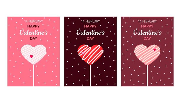 Happy Valentine's Day set of card. Vector illustration for poster, card, banner on valentine day.