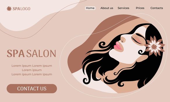 SPA salon template. Woman - beauty treatment