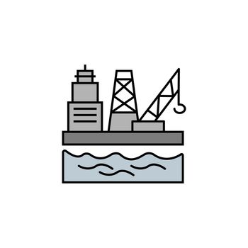 oil rig line colored icon. Elements of energy illustration icons. Signs, symbols can be used for web, logo, mobile app, UI, UX