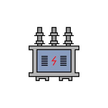 power transformer line colored icon. Elements of energy illustration icons. Signs, symbols can be used for web, logo, mobile app, UI, UX