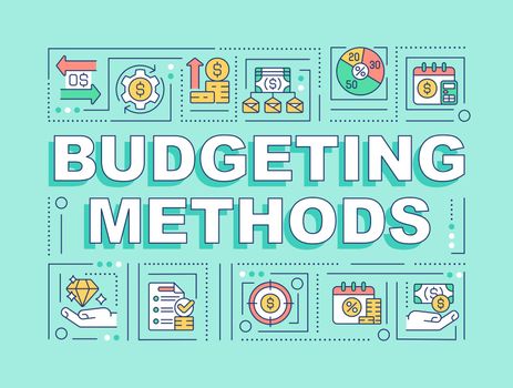 Budgeting methods word concepts mint banner