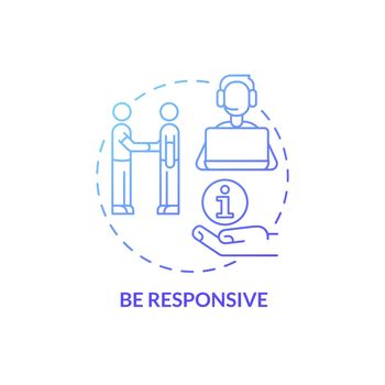 Be responsive blue gradient concept icon