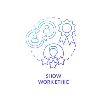 Show work ethic blue gradient concept icon