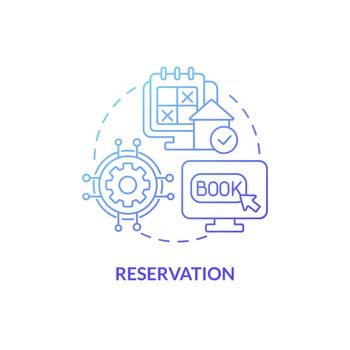 Reservation blue gradient concept icon