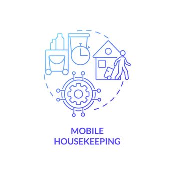 Mobile housekeeping blue gradient concept icon