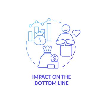 Impact on bottom line blue gradient concept icon