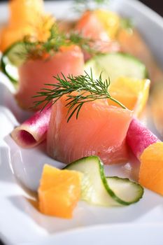 Pickled salmon appetizer