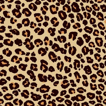 Seamless leopard skin texture. Leopard print hand drawn. Doole vector illustration