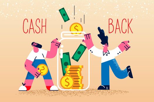 Smiling money get cashback from purchases