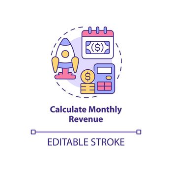 Calculate monthly revenue concept icon