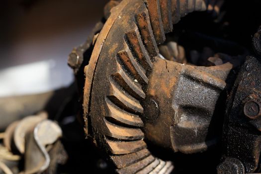 old differential carpart and rust.differential gear system