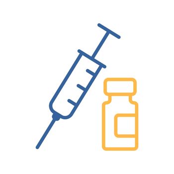 Medical ampoule and syringe vector icon