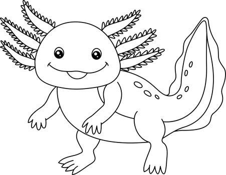 Axolotl Coloring Page Isolated for Kids