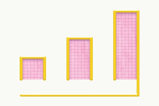 Pink bar chart vector business growth graphic for marketing