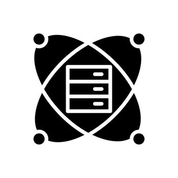 Scientific data mining black glyph icon