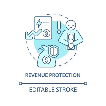 Revenue protection turquoise concept icon