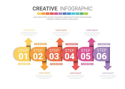 Infographic design elements for your business with 6 options