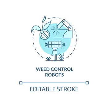 Weed control robots turquoise concept icon