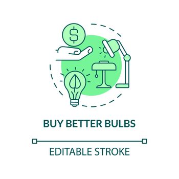 Buy better bulbs green concept icon