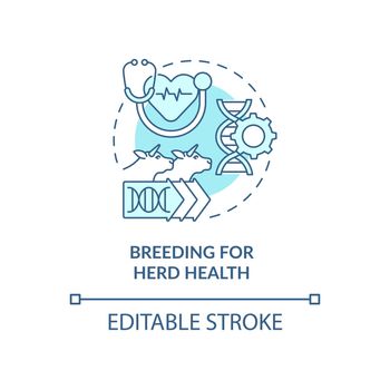 Breeding for herd health turquoise concept icon