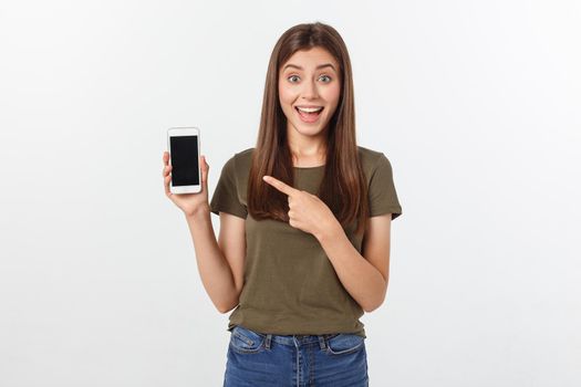 Girl Holding Smart Phone - Beautiful smiling girl holding a smart phone