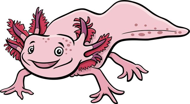 cartoon axolotl aquatic animal character