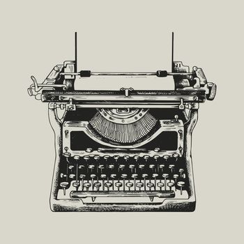 Retro typewriter logo vector business corporate identity illustration