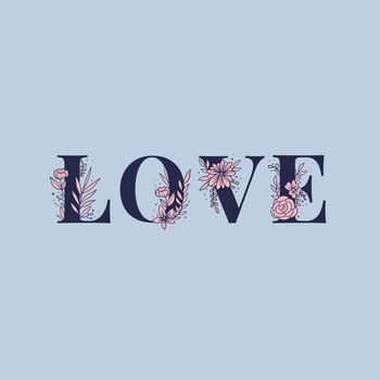 Love vector word typography lettering font